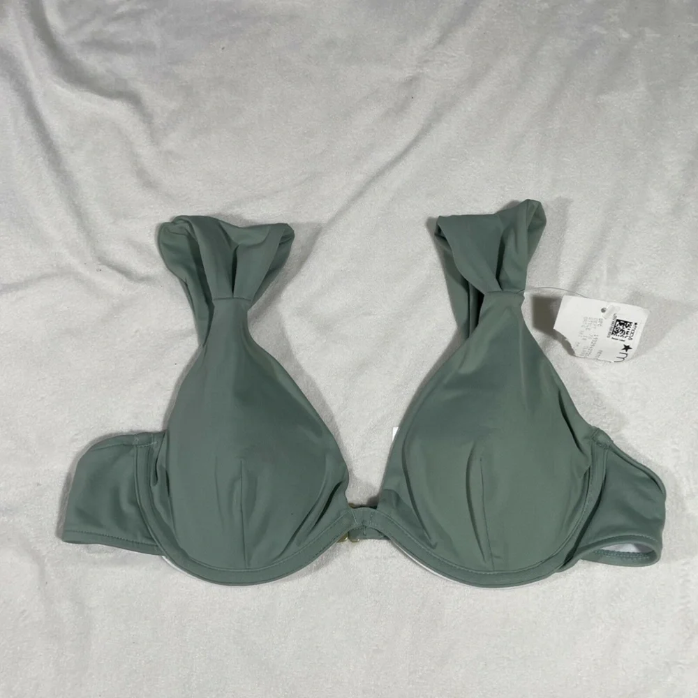 NEW $110 WeWoreWhat [SZ Large ] Allie Wide Strap Underwire Bikini Top‎ Green